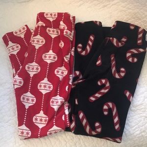 LuLaRoe holiday kids leggings S\M bundle!